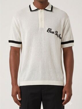 New Blue Sky Inn Logo Polo Shirt Knit Size XS White